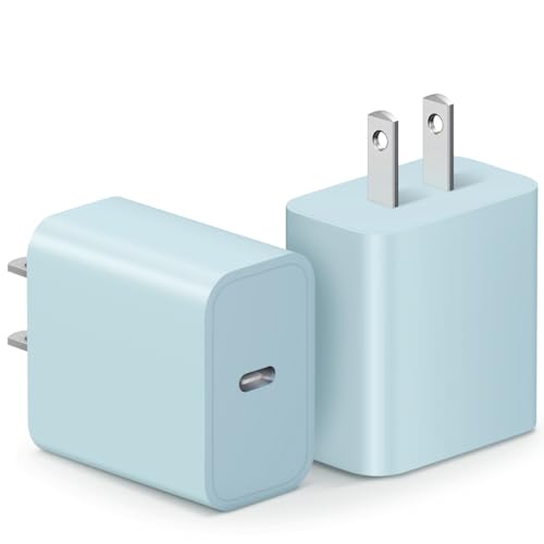 USB C Charger Block for iPhone 17 Wall Charger 20W Power Adapter for iPhone 17/17 Air/17 Pro/17 Pro Max, 16 15 14 13 12 11, iPad, Google, Samsung Fast and Convenient Charging, Type C Charger - Blue