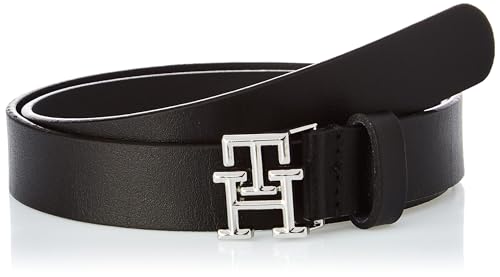 Tommy Hilfiger Damen Gürtel Logo 2,5 cm Ledergürtel, Schwarz (Black), 95 cm