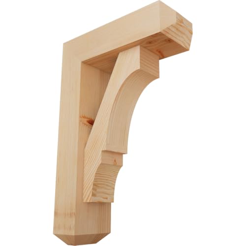 5 1/2"W x 16"D x 24"H Balboa Craftsman Smooth Bracket w/Offset Brace, Douglas Fir