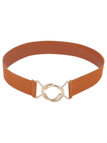 1Pcs 27-1/2 inch(70cm) Polyester Elastic Corset Belts, Invisible Belt with Alloy Ring Buckle for Dresses Jeans