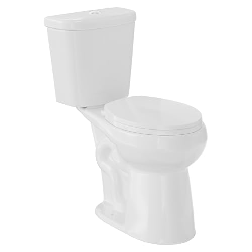 ADA Height 21" Round Dual Flush Two-Piece Toilet Set – Upgraded Power Flush, Top Dual Button, Includes Slow-Close PP Seat & Full Tank Assembly