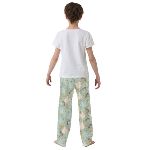 ZZXXB Lovely Squirrel Berry Boys Long Pants Soft Trousers Elastic Waist Kids Lounge Bottoms with Pockets S-XL3