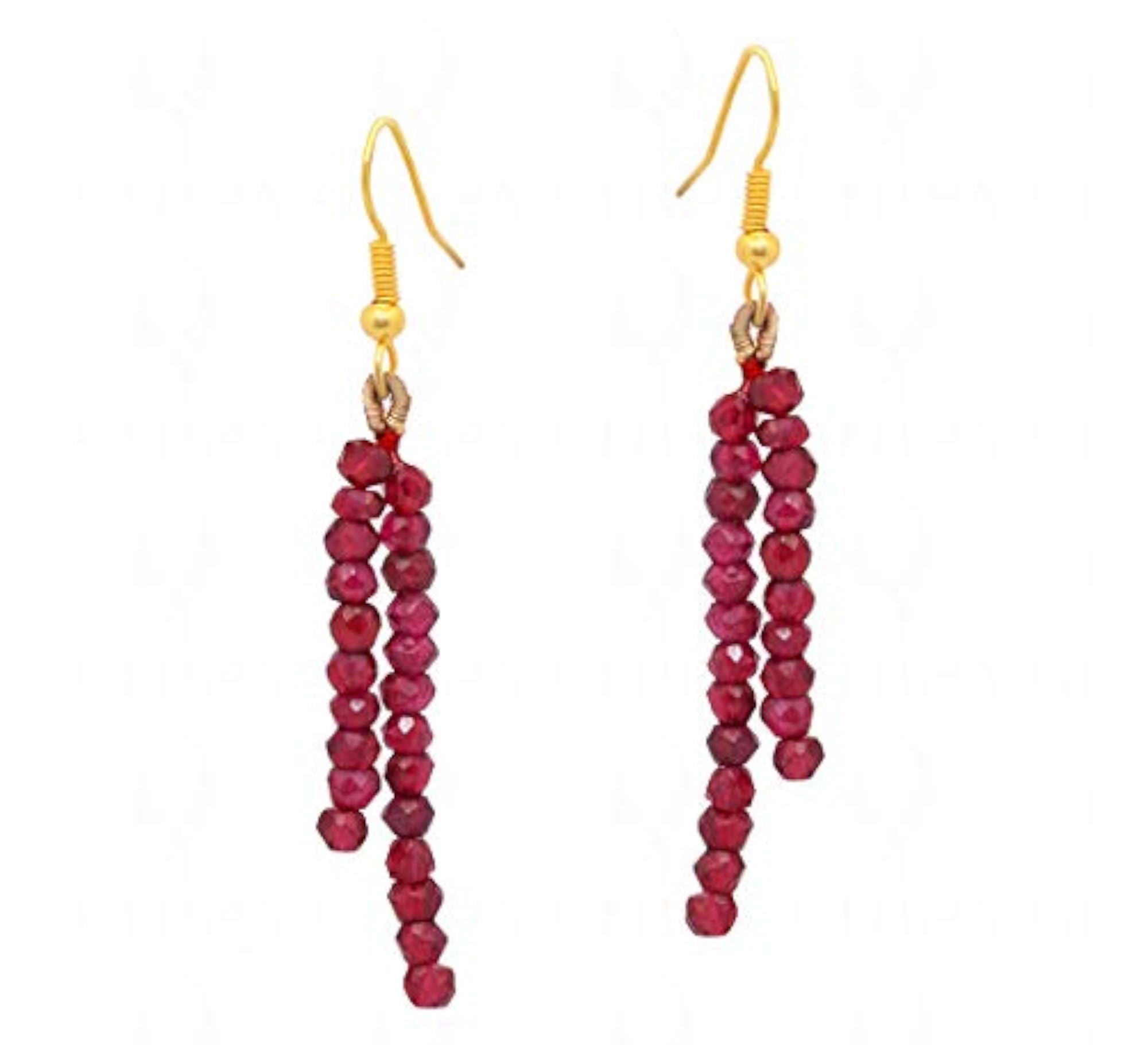 Jaipur Red Garnet Gemstone Round Faceted Bead Strand