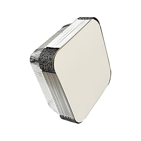 Aluminium Foil Trays with Lids - Large Tin Foil Containers with Paper Lids for Roasting Baking Oven Safe Broiling Cooking Food Storage and Freezing - 9 x 9 inch Square (20 Trays and Lids) Cover