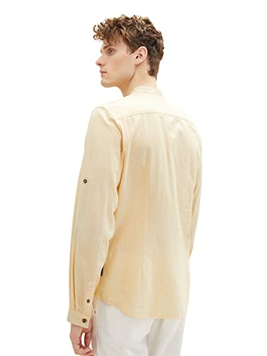 TOM TAILOR Herren 1036214 Hemd, 31773 - Yellow Pinstripe, M – Ansicht 4