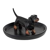 SOFFEE DESIGN Resin Dachshund Jewelry Tray, Storage for Ring Earring Necklace, Trinket Dish for Entryway Side Cabinet Bedside Table Washstand Dressing Table