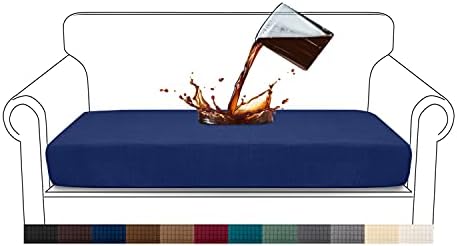 Granbest Premium Water-Repellent Sofa Seat Cushion Covers High Stretch Jacquard Fabric Couch Seat Slipcover Protector for 3 seater sofa (3 seater, Beige)