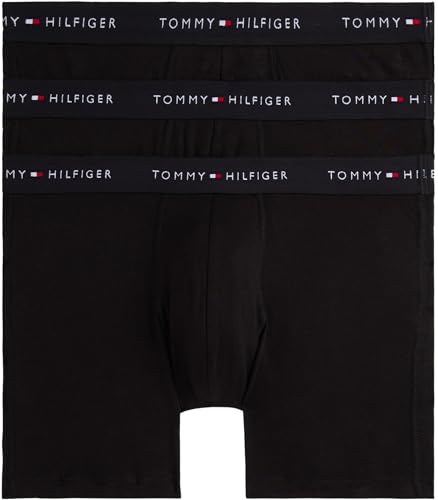 Tommy Hilfiger Herren 3er Pack Boxershorts Briefs aus Baumwolle, Schwarz (Blk/Blk/Blk), XXL