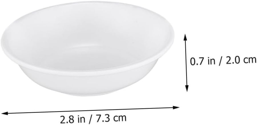 GLEAVI 25Pcs White Plastic Sauce Plates Unbreakable Dipping Dishes for Condiments Small Tableware for Kitchen Use for Soy Sauce and Seasoning