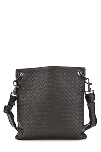 Bottega Veneta, Pre-Loved Brown Intrecciato Leather Flat Messenger Bag, Brown