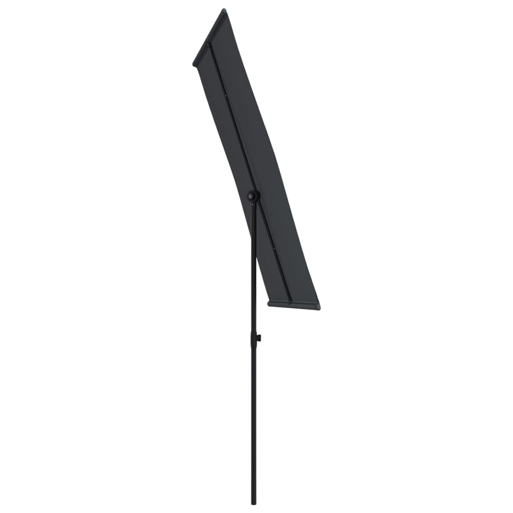 Ombrellone da giardino rettangolare da 180 x 110 cm, con palo in alluminio, regolabile in altezza, pieghevole, girevole, per giardino, balcone, terrazza, verde