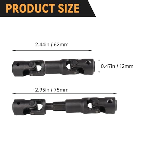 Image of Splined Steel Universal Drive Shaft Driveshafts CVD Axle Shaft 1 /10 Scale RC Crawler Car Upgrades Replacement for Traxxas Axial Tamiya RC4WD Redcat Racing (62-75mm Length)