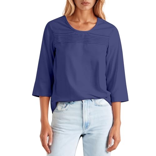 Camiseta plisada mujer moderna con escote elegante
