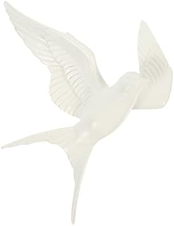 Yardwe Ceramic Birds Wall Mount Decor Wall Art Bird Sculpture Decorative Wall Hanging Birds for Home Livingroom Bedroom Garden