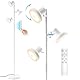 SIBRILLE Stehlampe Wohnzimmer 36W 2500LM Stehlampe LED Dimmbar, Fernbedienung&Touch-Steuerung, 2700K-6500K 3-Licht Leselampe Stehleuchte Moderne Deckenfluter LED Dimmbar für Wohnzimmer Büro, Weiß