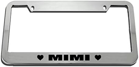 License Plate Frame Car/Auto Tag Holder "I Love My Corgi" Metal (Carbon