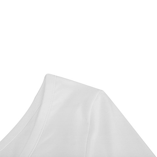 OThread & Co. Women's Crop Tops Basic Stretchy Scoop Neck 3/4 Sleeve T-Shirt (Large, White) by OThread & Co. - Used condition - Image 9