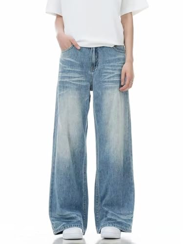 Men's Jeans Summer American Loose Casual Wide-Leg Straight-Leg3