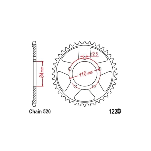 Pignon arrière de moto 41 dents pour CMX500A CB500XA