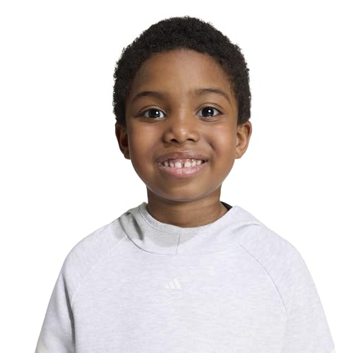 adidas Mixte Enfant Disney Mickey Mouse Sweatshirt, Light Grey Heather/Off White, 6-7 Years