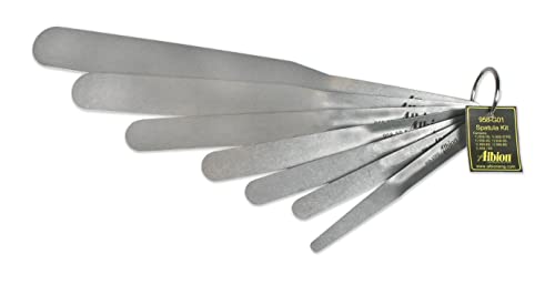 Albion Engineering 958-G01 Streamline Caulk Spatula 7-Piece Set, Оnе Расk, Stainless Steel (Pack of 7)
