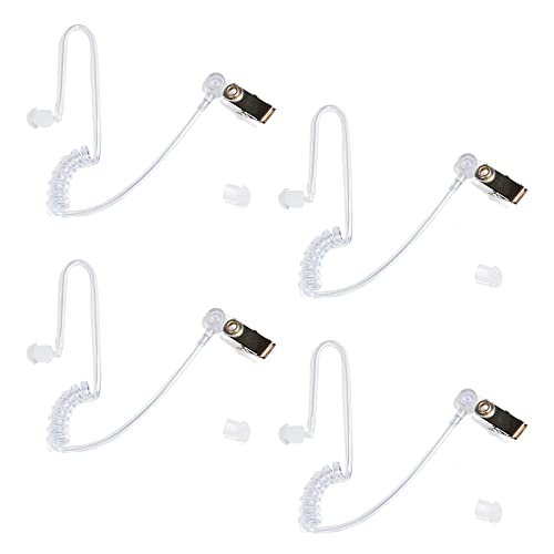 HYSHIKRA Tubo de Audio de Bobina de Aire acústico de Repuesto Compatible con Retevis Motorola Kenwood Baofeng Walkie Talkie, con Clip, Auricular de Seguridad (4 Unidades) Cover