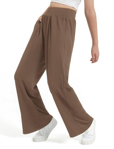 Image of EXARUS 3 Pack Girls Wide Leg Pants Baggy /Tapered Loose Casual Summer | Teen Flowy Tween Beach School Vacation Trousers Youth Junior Preteen Bottoms Lightweight Soft Kids 6-14Y