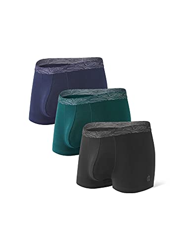 DAVID ARCHY Men's 3 Pack Cotton-Modal Trunks No Fly S