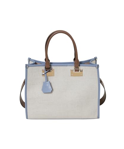 [ナノ・ユニバース] バイカラー キャンバス バッグ レディース F 110 ブルー 669-6132304