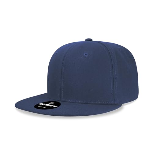Casquette snapback bleue DECKY ajustable anti-déformation à 6 panneaux hauts