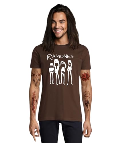 Camiseta Ramones Punk Rock música Banda (FR/ES, Letras, XL, Regular, Regular, Chocolate)