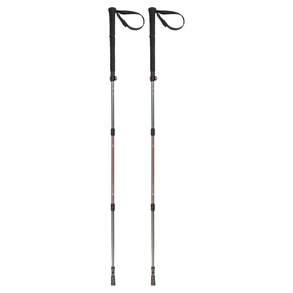 Ferrino, Bastoncini trekking Thui, Colore grigio e rosso