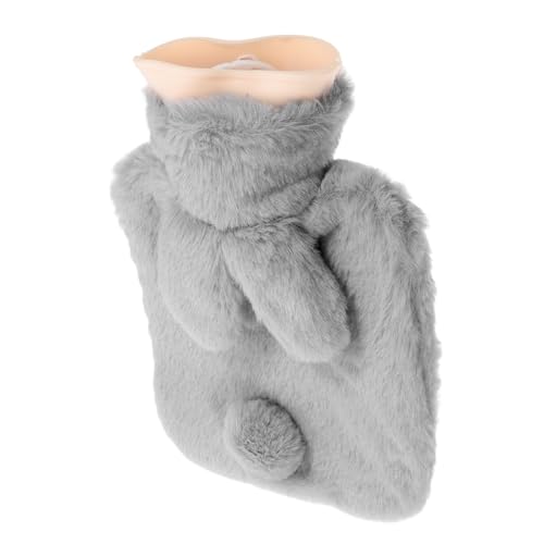 Holibanna Bolsa de Agua Caliente con Funda de Felpa Suave en Forma de Conejo de 500ml Cálida y Multifuncional para Aliviar Cólicos y Mantener Manos Calientes en Invierno