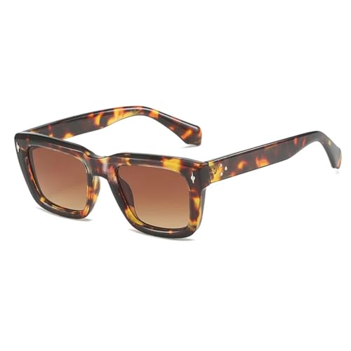Lunettes de soleil vintage mixtes avec verres dégradés transparents et rivets punk