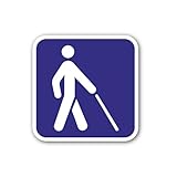 2 (Pieces) 3' and 5' Blind Person Crossing Sign Sticker, Waterproof Vinyl Decals for Many Purpose Like Cars, Trucks, Laptops, Phones, Windows and More