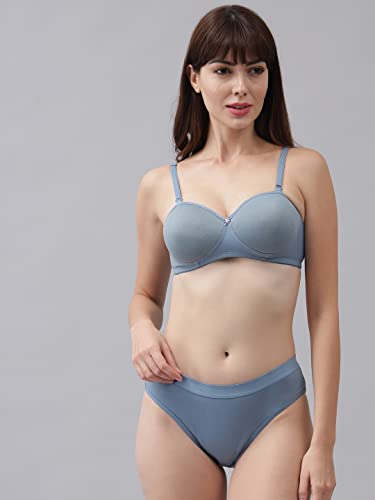 Image of CSU Women's Cotton Half Padded Non Wired Bra and Panty Set Pack of 3