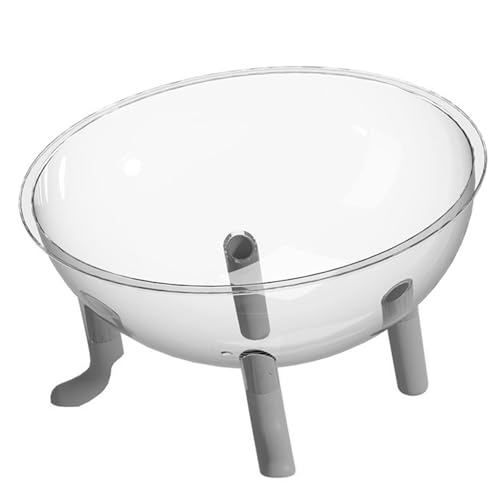 Lit pour chat surélevé gris moderne avec capsule dôme transparent pour son bien-être - 2
