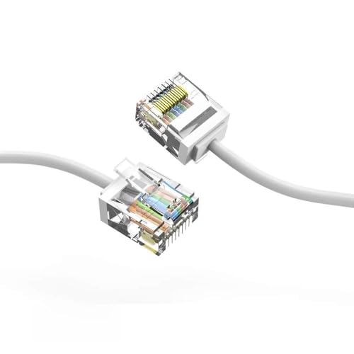 Cable de red Cat6A UTP 7 ft blanco, pack x2