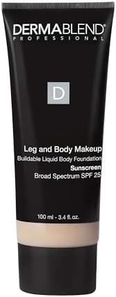 Dermablend Leg and Body Makeup Liquid Foundation with SPF 25 for Medium Coverage & All-day Hydration, 0N Fair Nude, 3.4 fl. oz.