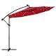 Songmics Sonnenschirm mit LED-Solar-Beleuchtung und Ständer 300 cm
