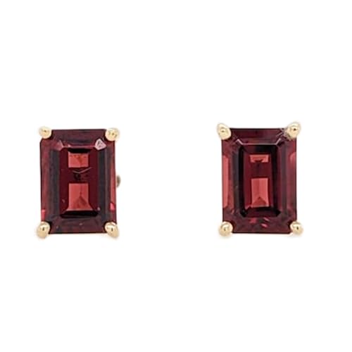 Boucles d'oreilles grenat naturel femme argent sterling 925 doré chic