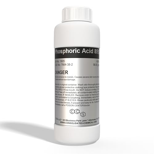 Phosphoric Acid 85% - High Purity Industrial Grade - Premium Multi-Purpose Use for Cleaning Etching Rust Removal and More. (100mL)