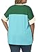 Plus Size Shirts for Women Fashion Color Block Tops Cute Short Sleeve Tees Light Green 2XL