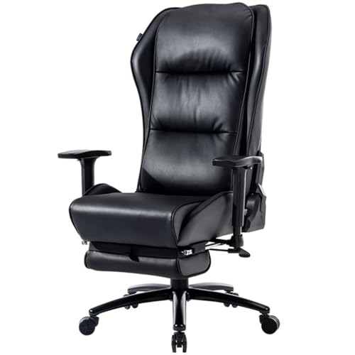 Image of Height Adjustable Office Chair - Ergon Swivel Chair with Armrests 170° Recline Heavy Duty Support up to 330lbs - Perfect for Home & Office Use