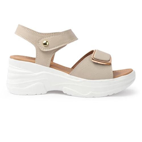 Image of LENSBURY Women Stylish Slippers Wedges I Flat Slip on Sandals I Stylish and Casual for Everyday use I Comfortable & Lightweight for Girls & Ladies LJOJO56