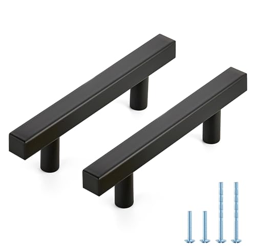 JOY DECOR 30 Pack 3 Inch Matte Black Square Cabinet Handles Stainless Steel Cabinet Hardware Pulls for Kitchen and Drawers with 5 Inch Overall Length by JOY DECOR - Used condition - US$24.35