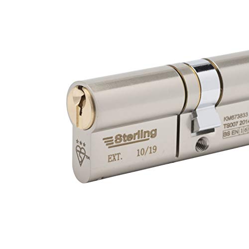 Cilindro de puerta europeo de 3 estrellas con acabado doble de latón y níquel de 90 mm 3