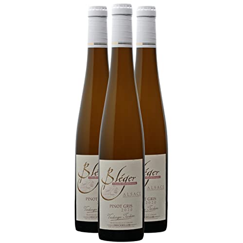 Alsace Pinot Gris Vendanges Tardives Moelleux - Blanc 2020 - Domaine Claude et Christophe Bléger - Vin Blanc d' Alsace (3x50cl) BIO