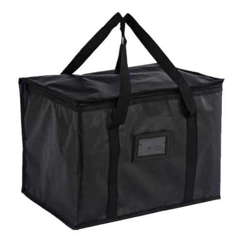 NiuLumea Bolsa térmica aislada de 40 L, bolsa de compras reutilizable a prueba de fugas con papel de aluminio, diseño portátil plegable, picnic, viajes a la playa, camping, color negro