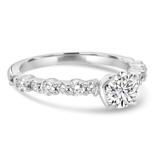 Splendid Wedding & Engagement Ring - 14K White Gold Plated - 2.10 Ct Round Cut Moissanite - Forever Moissanite Ring for Women's - Moissanite Anniversary Ring for Her - Gifts for Women2